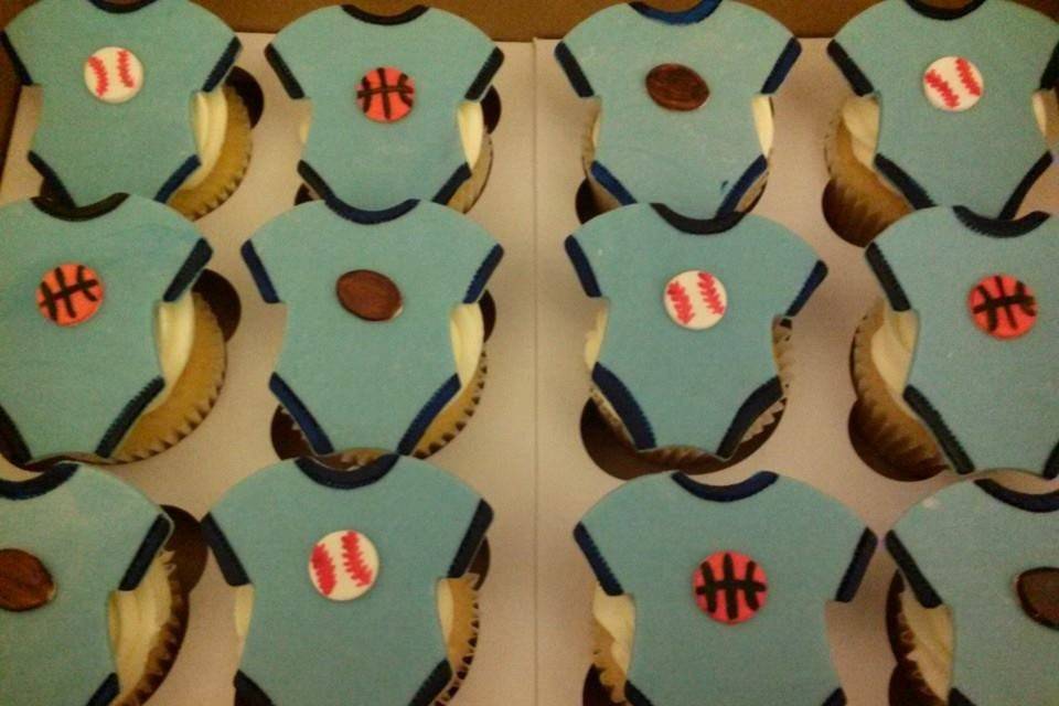 Sports Themed Baby Shower CupCakes