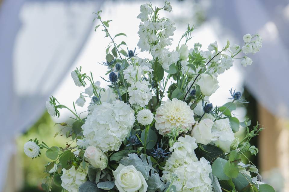 Wine barrel flowers