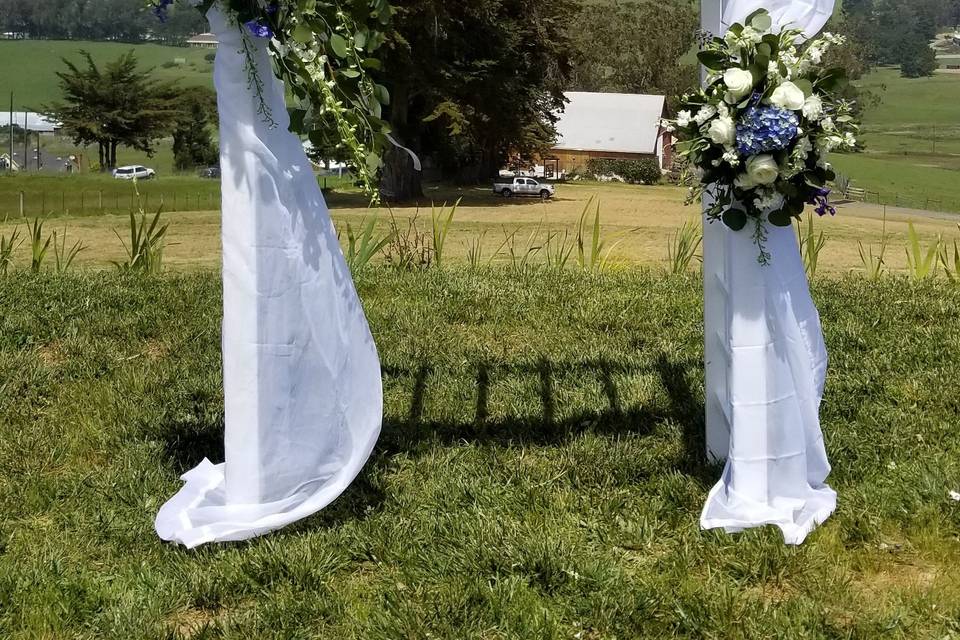 Wedding arch, white and blue