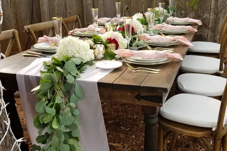 Table runner, eucalyptus