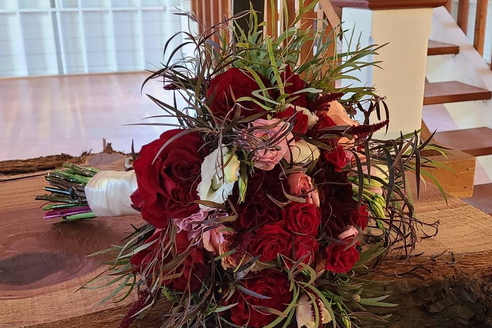 Whimsical bouquet burgundy