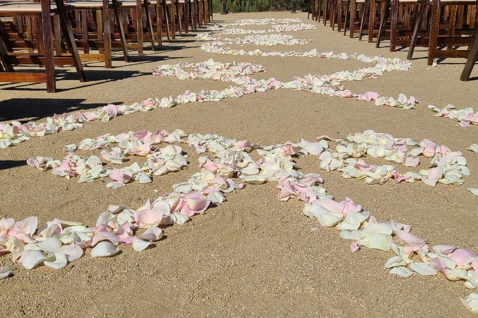 Ceremony aisle petal design