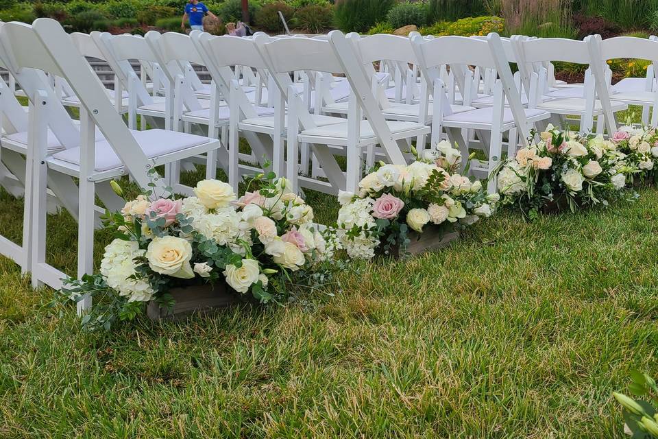 Ceremony aisle ground floral