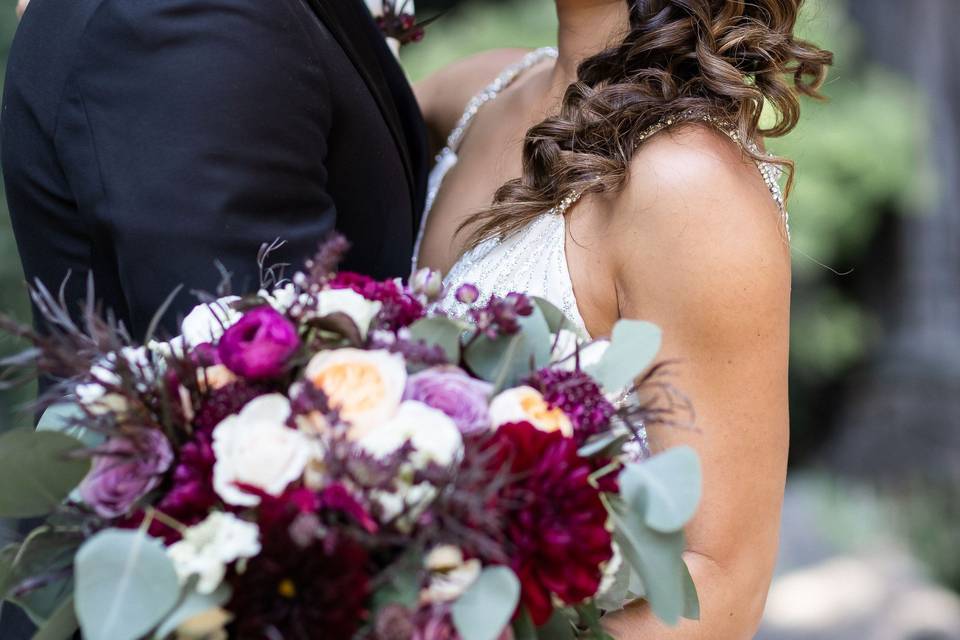 Bridal bouquet deep plum