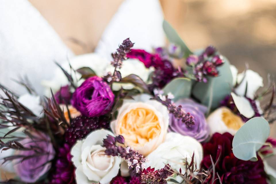 Deep plum mauve bouquet