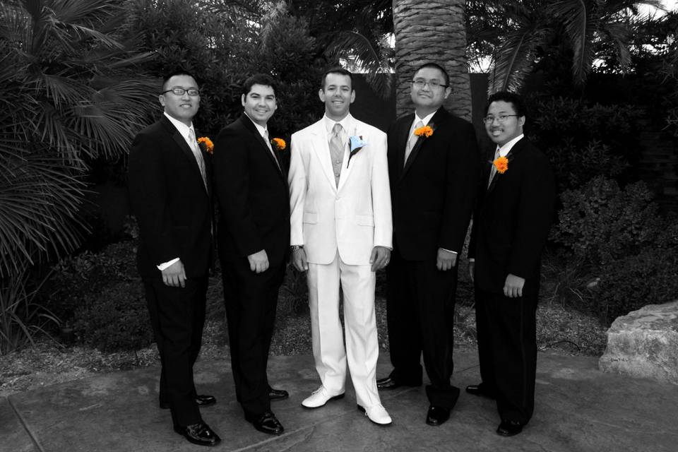 Groom with groomsmen