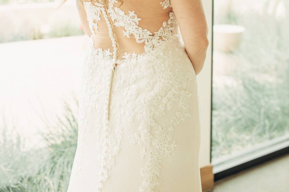 Bridal dress closeup