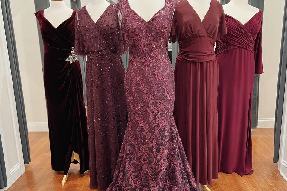 Mothers and bridesmaid gowns