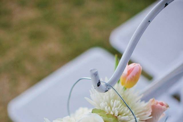 Aisle flowers at ceremony