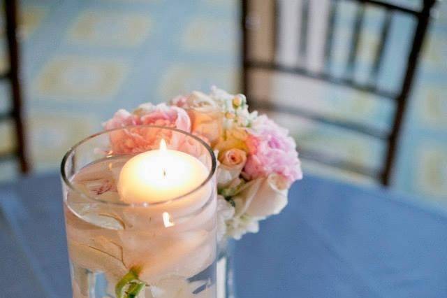 Water centerpiece with candles