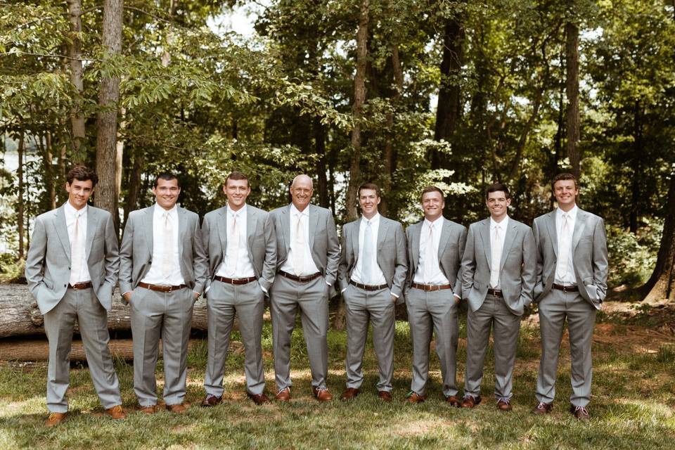 Groom-groomsmen gray suits