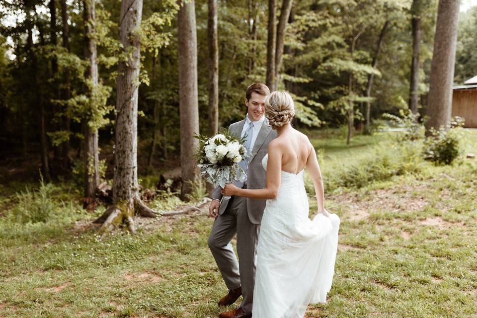 First look from groom