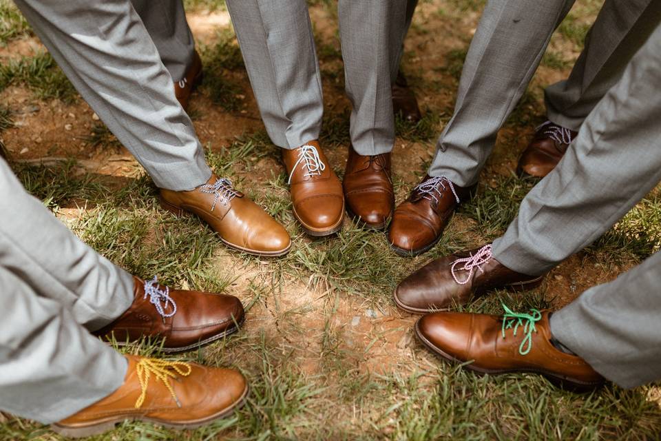 Brown shoes for groomesmen