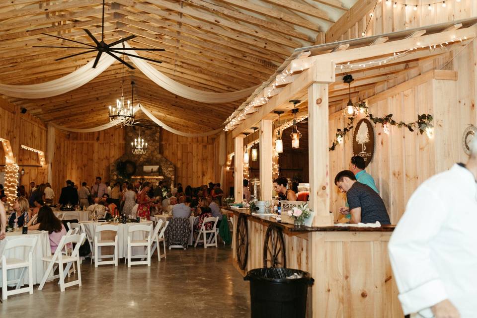 Barn reception bar