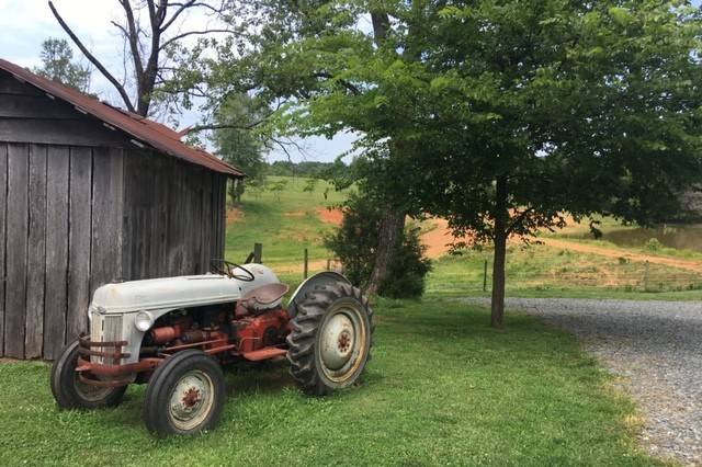 Old tractor on farm