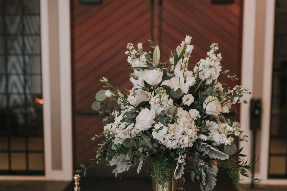 Entry foyer floral arrangement