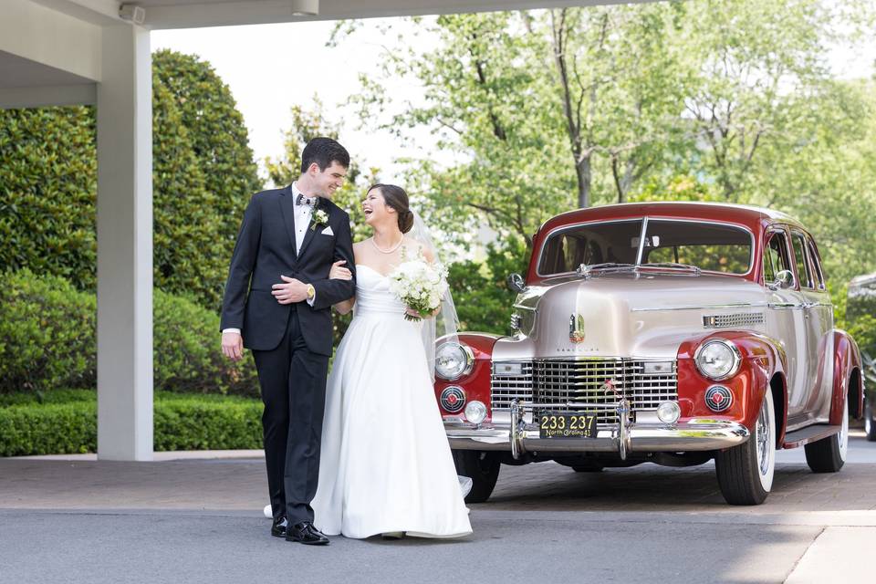 Vintage Cadillac and couple