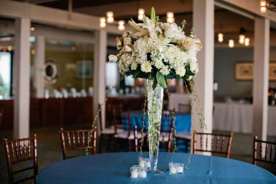 Tall centerpiece at reception