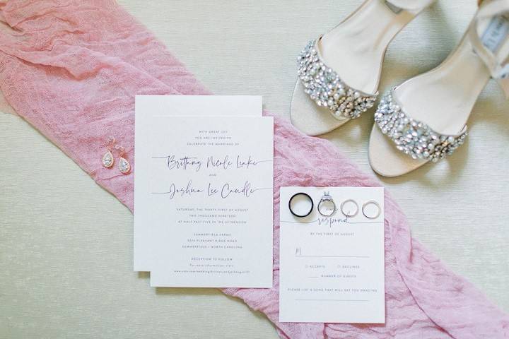 Pink wedding flat lay