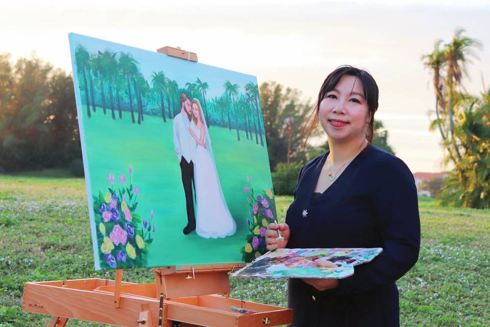 Live Wedding Painter Manzi Liu