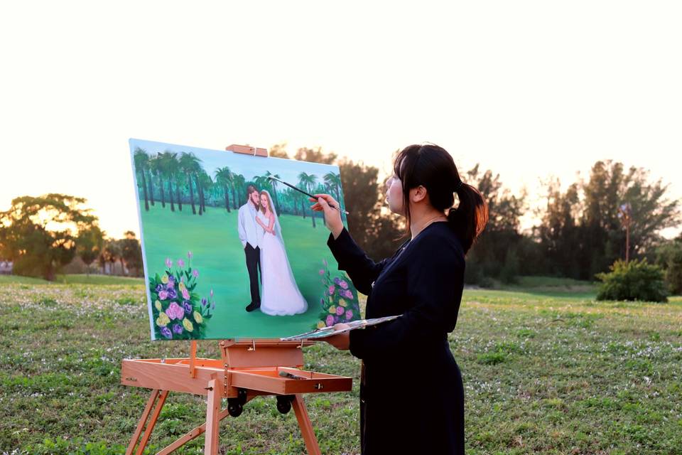 Painting live at wedding FL