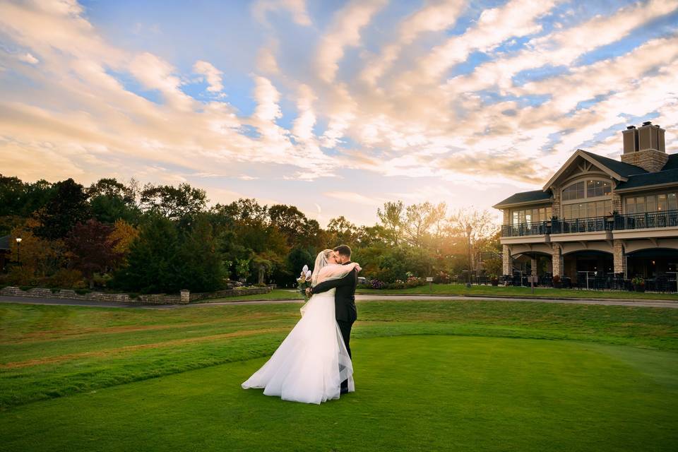 Bride & Groom on Golf Course