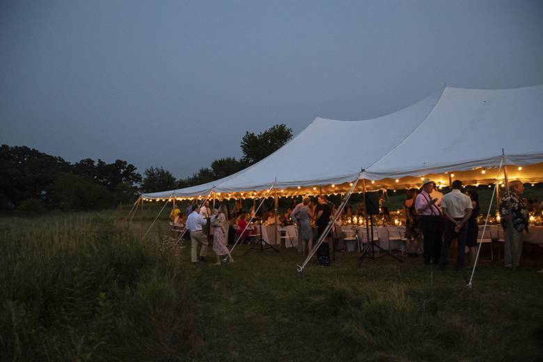 Tent in field