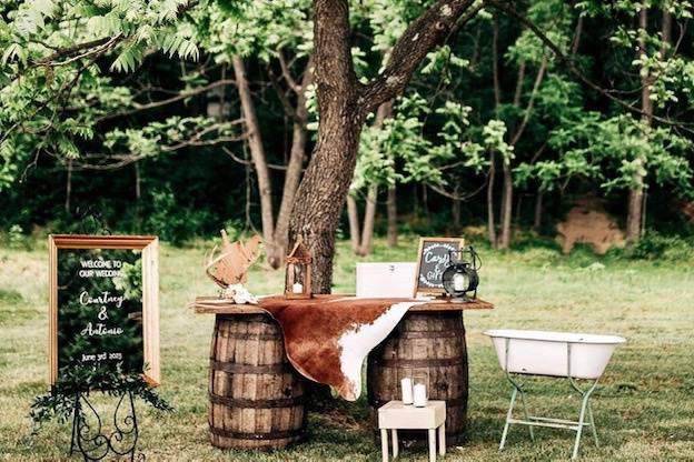 Wine Barrel Bar w/ Live Edge