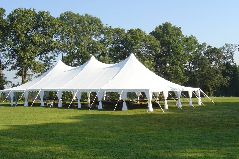 40x80 HP Tent with Side Drapes