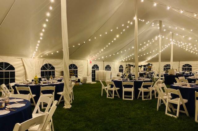Tent with Bistro Lighting