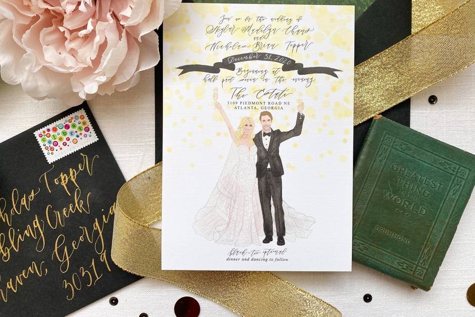 New Years Eve Wedding Invites