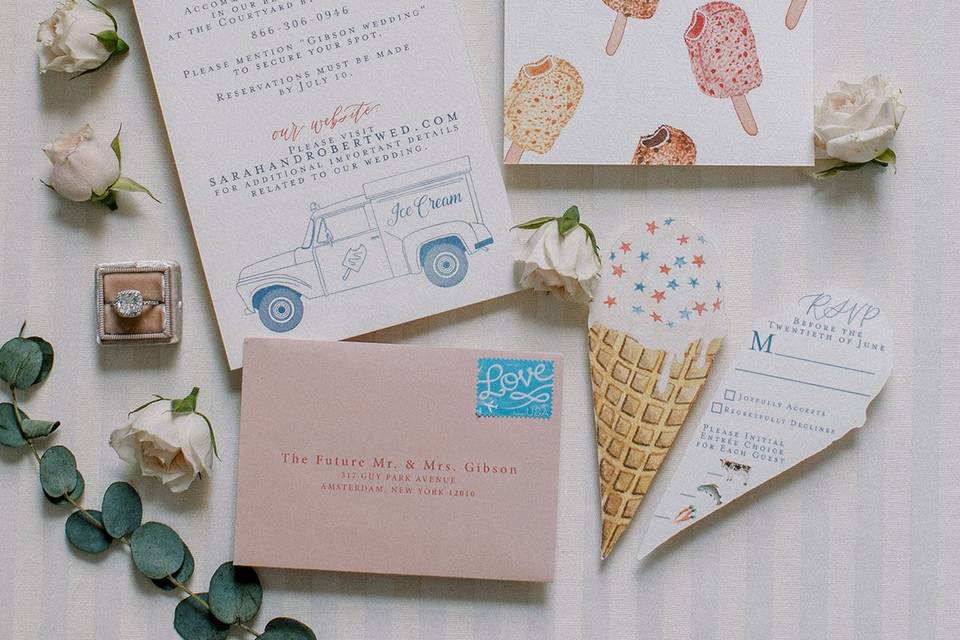 Ice Cream Invitations + Signs