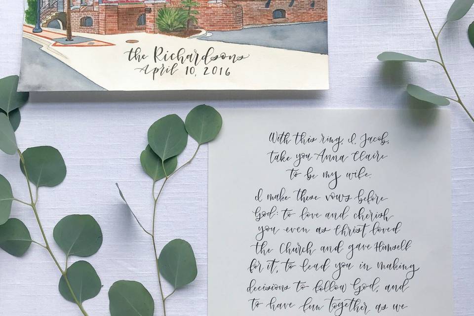 Watercolor Venue and Vows