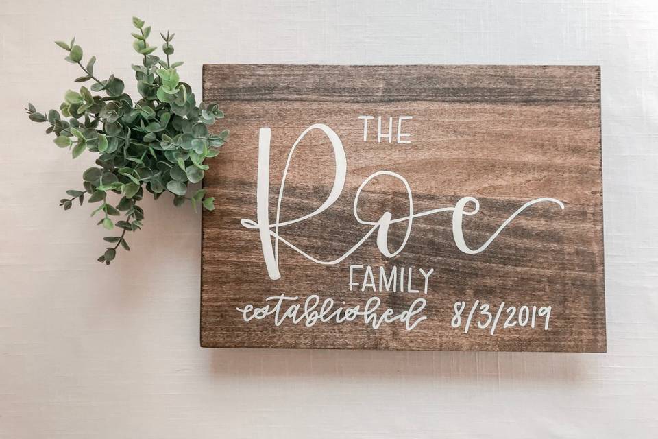 Wedding Family Sign