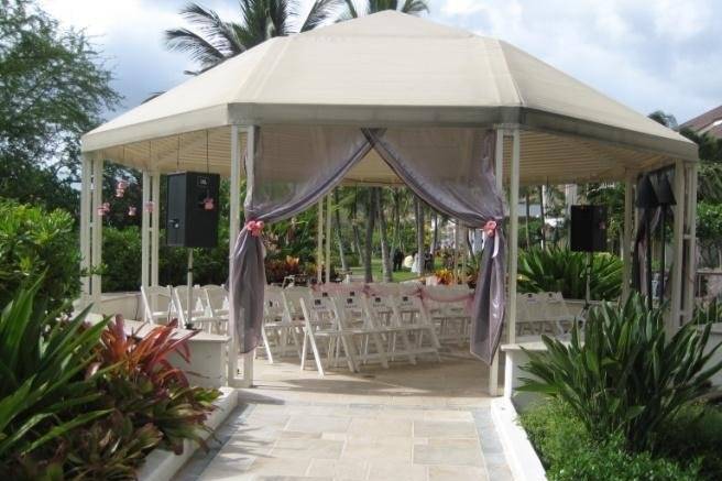 Wedding ceremony venue setup