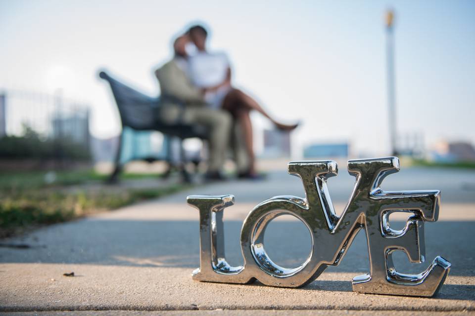 Couple's love signage