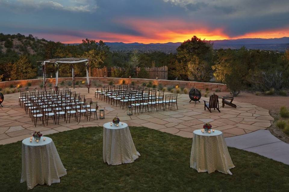 Outdoor wedding setup