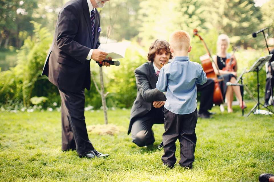 With the ring bearer