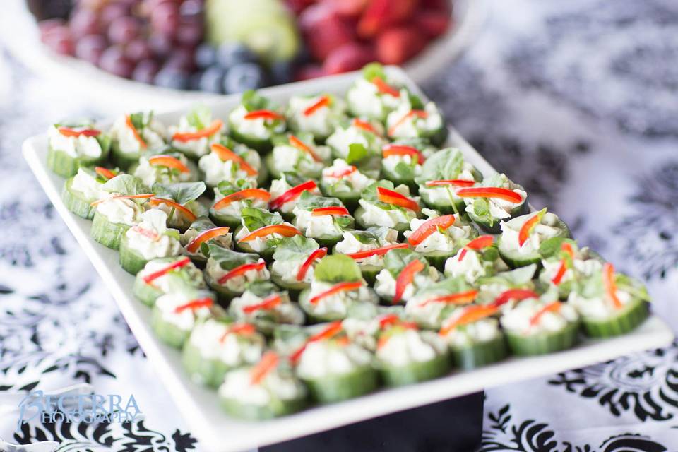 Cucumber canapes | Forks & Corks Catering