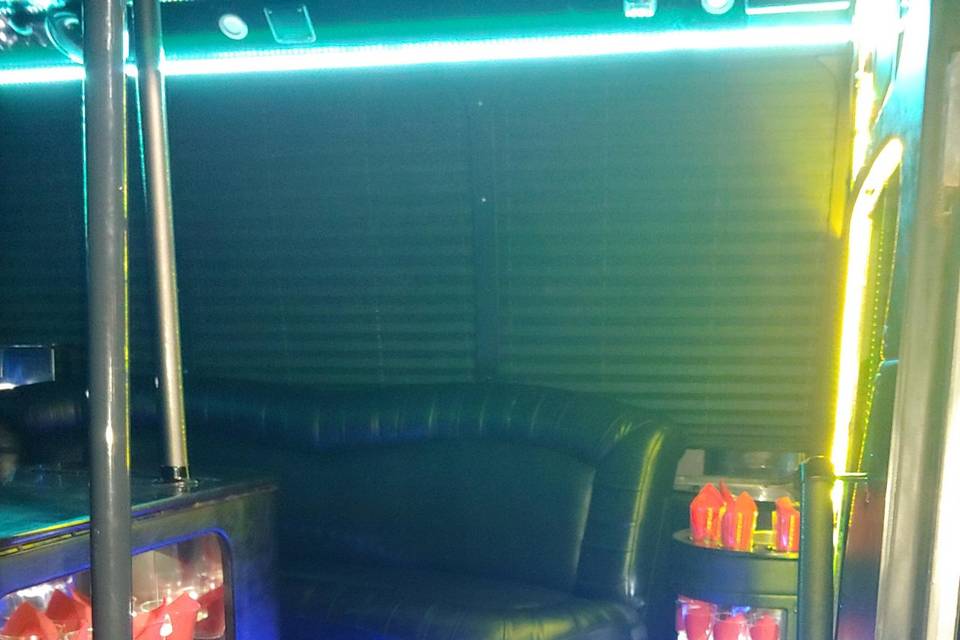 Interior of party bus