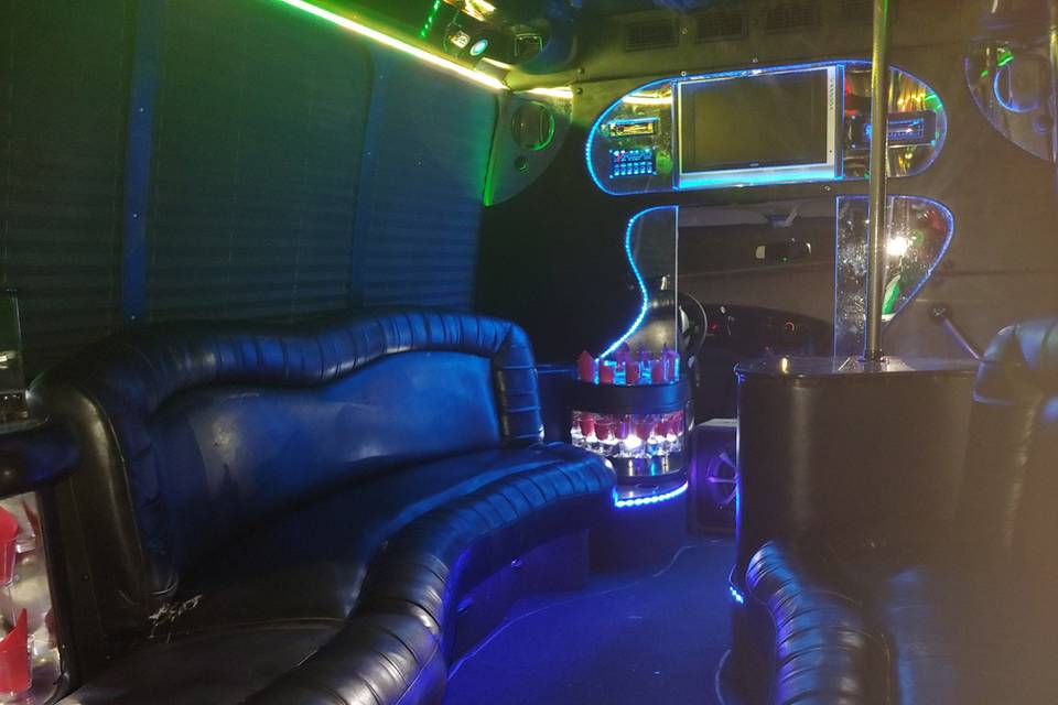 Interior of party bus