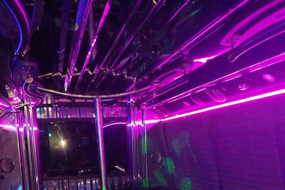 Interior of party bus