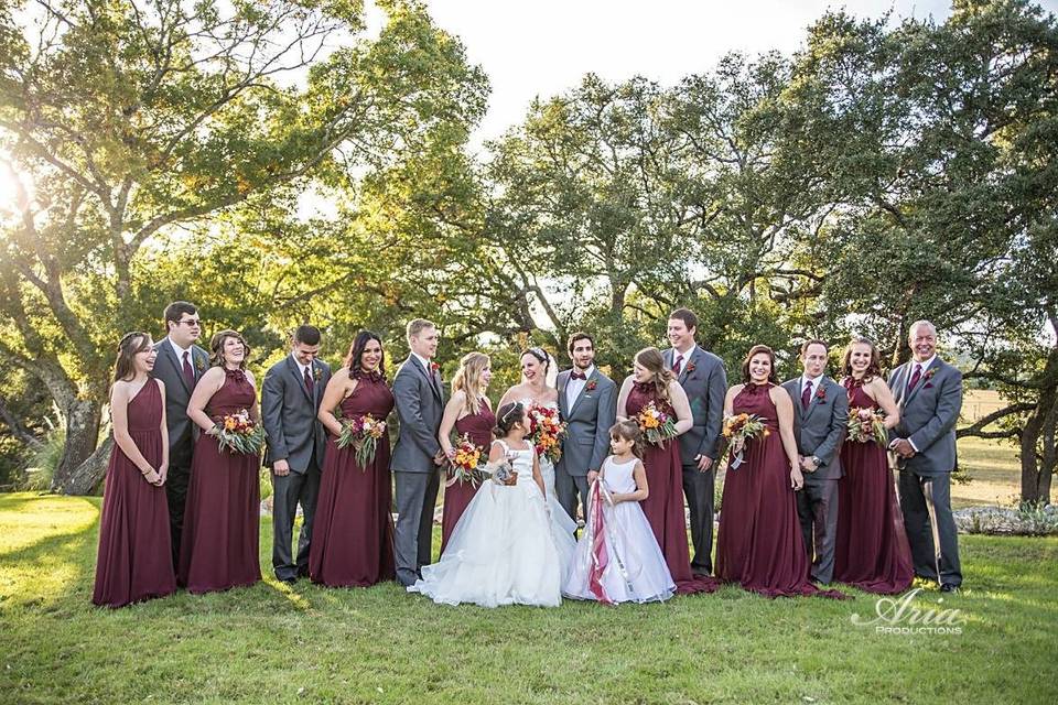 Aria Productions, Wedding Party Portraits at The Milestone, Boerne.