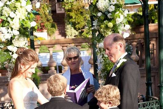 David and denise were married at the historic la playa hotel in carmel. Denise promised to always wash the boys 