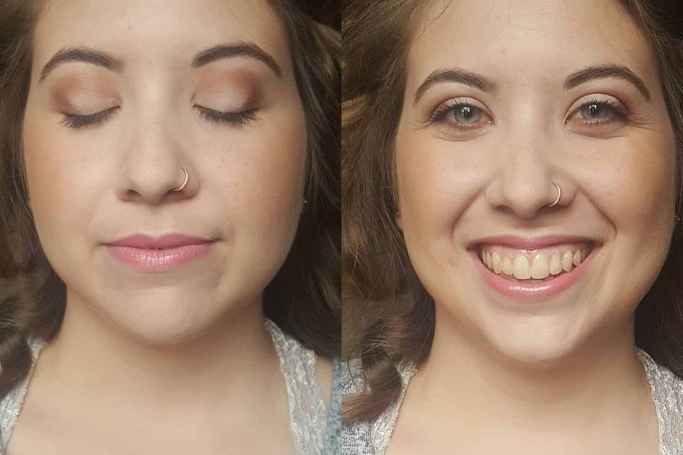 Eye shadow applied