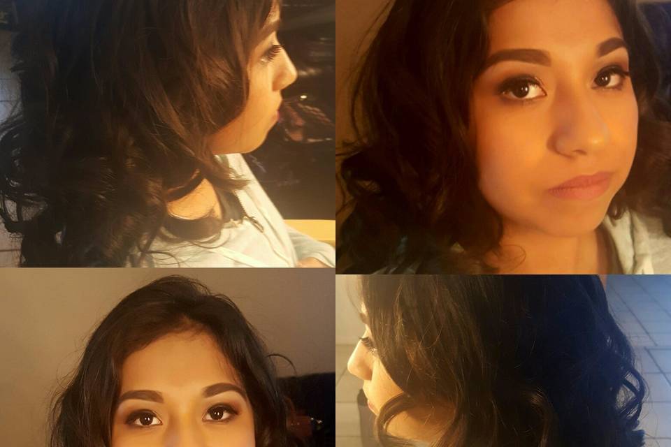 Simple makeup and straight hair