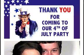 A recent customized photostrip design for a 4th of July holiday party photobooth rental