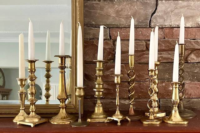 Vintage brass candle holders