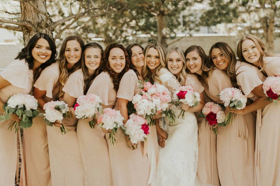 Bridal party/peony blooms