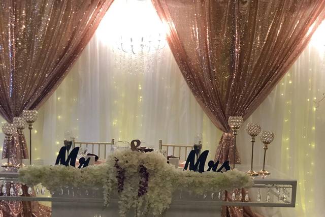 A wedding head table